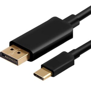 Powertech Regular USB 2.0 Cable USB-C male - DisplayPort male Μαύρο 1.2m (CAB-UC032)
