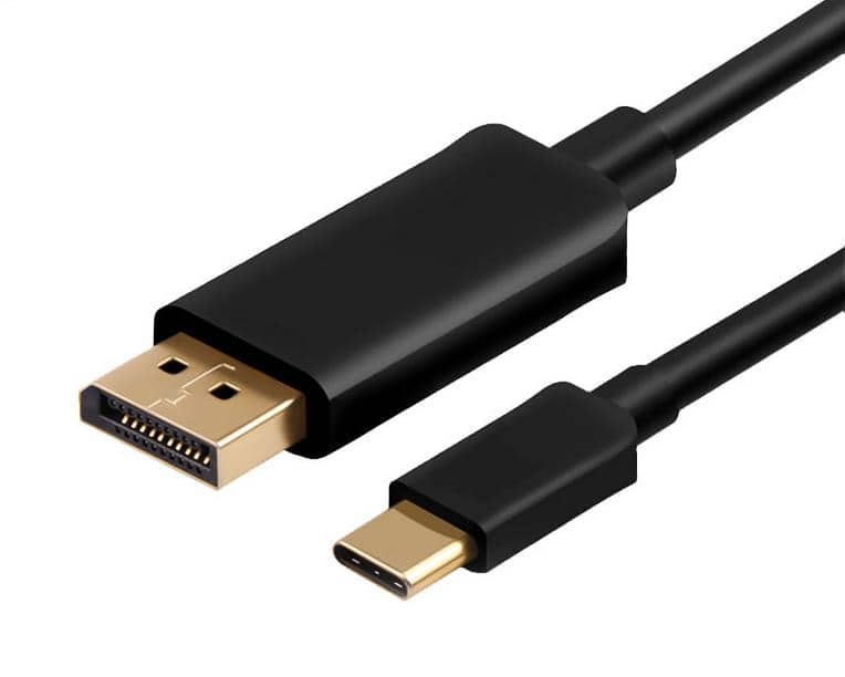 Powertech Regular USB 2.0 Cable USB-C male - DisplayPort male Μαύρο 1.2m (CAB-UC032)