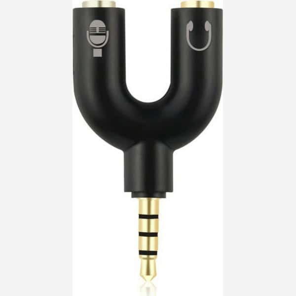 Αντάπτορας Powertech Splitter 3.5mm 4pin (M) σε 2x 3.5mm 4pin (F) CAB-J043, μαύρο