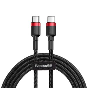 Baseus Cafule Cable Durable Nylon Braided Wire USB-C PD / USB-C PD PD2.0 60W 20V 3A QC3.0 2M black-red