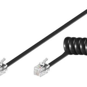 Καλώδιο GOOBAY τηλεφώνου 50270, spiral, RJ10 4P4C, CCA, 2m, μαύρο