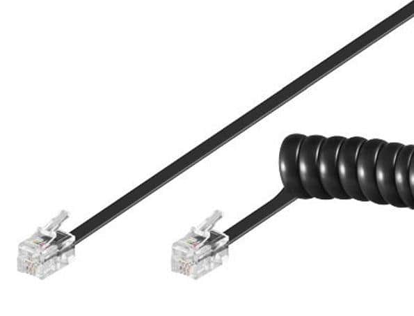 Καλώδιο GOOBAY τηλεφώνου 50270, spiral, RJ10 4P4C, CCA, 2m, μαύρο