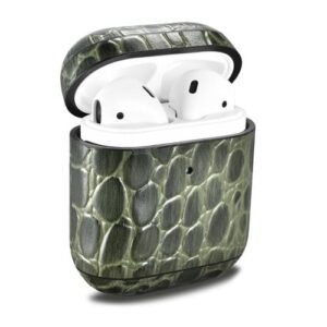 Θήκη Airpods  iCarer Leather Crocodile natural leather green