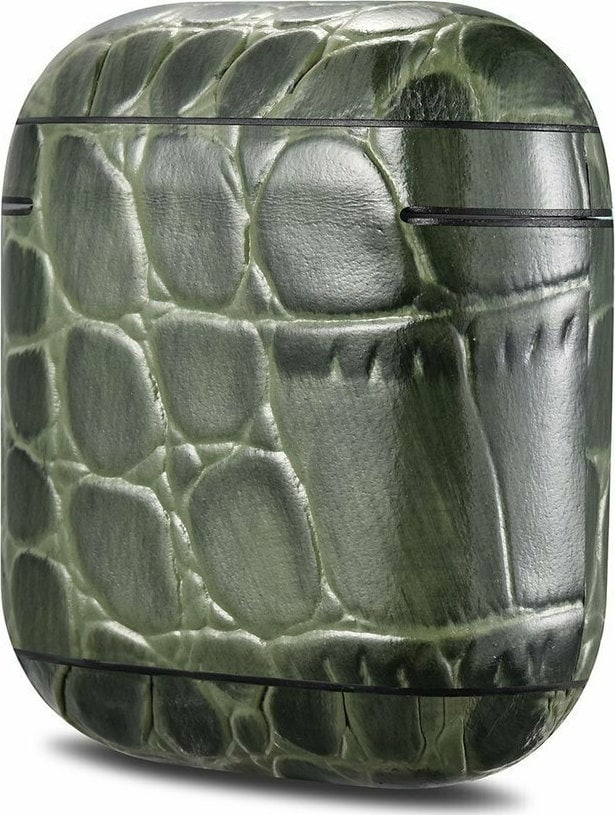 Θήκη Airpods iCarer Leather Crocodile natural leather green - Image 2