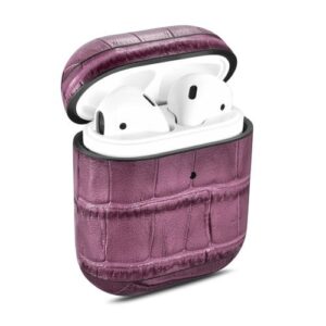 Θήκη Airpod iCarer Leather Bamboo natural leather purple