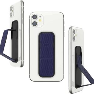 Clckr Universal Phone Holder Ring with Stand Size S Perforated Navy Blue