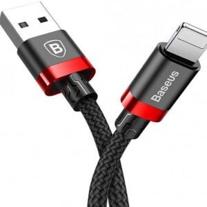 Baseus Cafule Cable Durable Nylon Braided Lighting 1m Black-Red