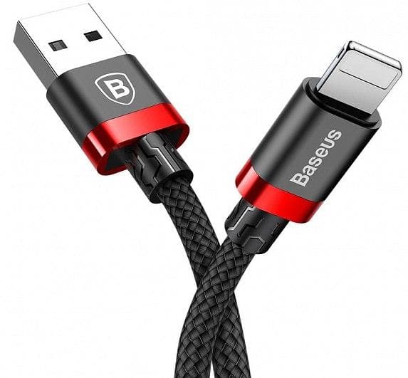 Baseus Cafule Cable Durable Nylon Braided Lighting 1m Black-Red