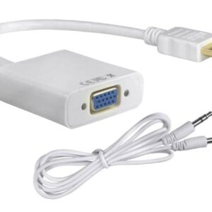 Powertech HDMI 19pin 1.4v / VGA 3.5mm, white, 2.20m
