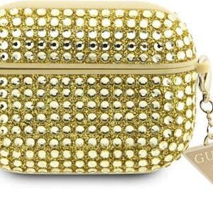 Θήκη Airpods Guess Rhinestones Triangle Metal Logo for Airpods Pro Gold