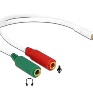 Αντάπτορας Delock  2x 3.5mm 3-pin jack σε 3.5mm 4-pin jack