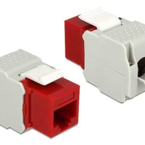 Delock  Keystone Module RJ45 female, Cat.6 UTP, Red