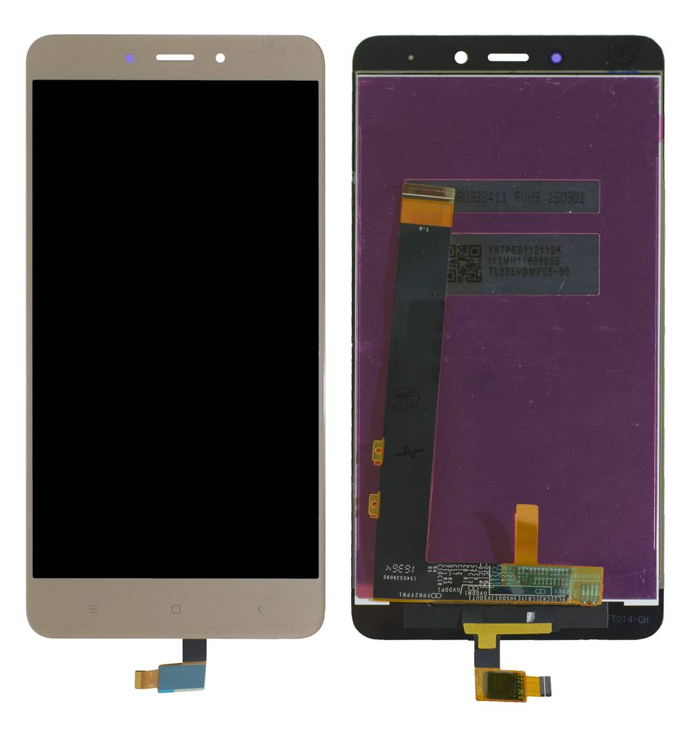 Οθόνη Κινητού και Μηχανισμός Αφής OEM for Xiaomi Redmi Note 4 Mediatek, χρυσό