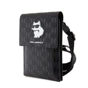 Τσάντα Ώμου Karl Lagerfeld Saffiano Monogram Wallet Phone Bag Choupette NFT Black