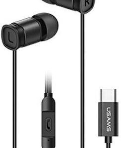 Ακουστικό Usams Wired Earphones EP-46 Mini , Type-C with Microphone 1.2m Black