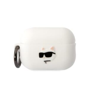 Θήκη Airpod Karl Lagerfeld 3D Logo NFT Choupette Head Silicone for AirPods Pro 2 White