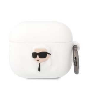 Θήκη Airpod Karl Lagerfeld 3D Logo NFT Karl Head Silicone for AirPods 3 White