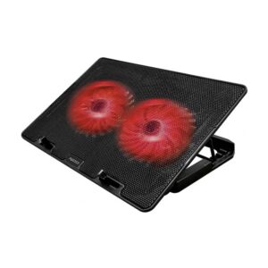 Cooling Fan Nod Notebook Cooler For Laptops Up To 15.6΄ Black With 2X125mm Red Led Fans