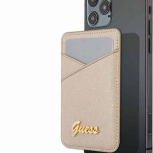 Guess Wallet Card Slot MagSafe Saffiano Gold
