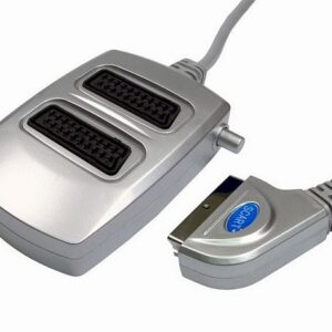 Καλώδιο SCART to 2 Scart with Switch OEM 1m Silver