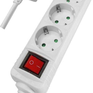 Πολύπριζο ασφαλείας Powertech PT-873 3 Θέσεων με Διακόπτη και Καλώδιο 1.5m White