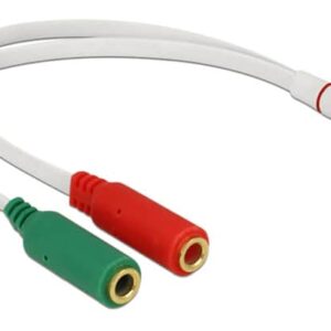 Καλώδιο Powertech Cab-J050 3.5mm σε 2x3.5 Female 0.2m White