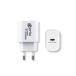 Φορτιστής κινητού Prio Fast Charge Wall Charger 20W PD (USB C) White