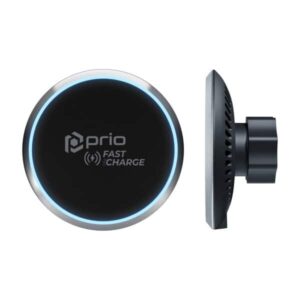Φορτιστής Αυτοκινήτου Prio Fast Charge Magnetic Wireless Car Charger 15W (USB C) Black