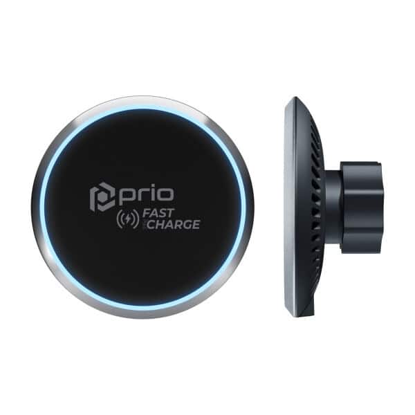 Φορτιστής Αυτοκινήτου Prio Fast Charge Magnetic Wireless Car Charger 15W (USB C) Black