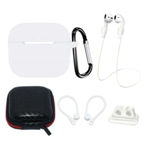 Θήκη Airpod Hurtel Silicone Case Set for AirPods 3 + Case/Ear Hook/Neck Strap/Watch Strap Holder/Carabiner Clasp White