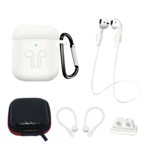 Θήκη Airpods Hurtel Silicone Set for AirPods 1/2 Case/Ear Hook/Neck Strap/Watch Strap Holder/Carabiner Clasp White