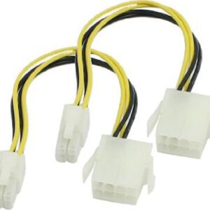 Powertech 4 Pin EPS female - 8 Pin EPS male Cable 0.2m