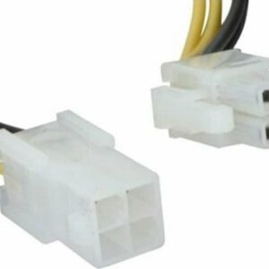 Powertech 4 Pin EPS female - 4 PIn EPS male Cable 0.2m Μαύρο