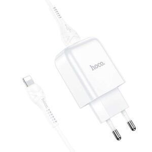 Φορτιστής κινητού Hoco USB charger + cable for Lightning 8-pin 2A N2 Vigour White