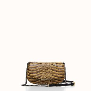 Τσάντα Christina Malle Saddle Bag Croco Yellow