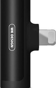 Μετατροπέας WK Design Lightning male σε 2x Lightning Female Black