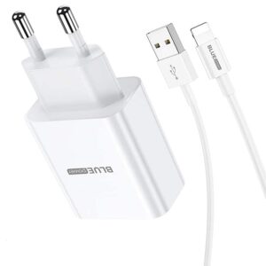 Φορτιστής κινητού Blue Power Wall Charger 10W 2A 1 x USB-A with Lightning Cable White
