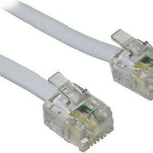 Καλώδιο Τηλεφωνικό Powertech Flat RJ11 6P4C 7m Λευκό