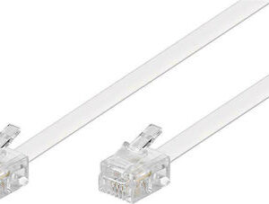 Καλώδιο Τηλεφωνικό Goobay Flat RJ11 6P4C 15m Λευκό