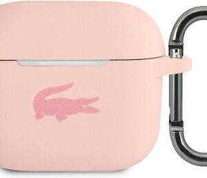 Θήκη Airpods Lacoste Liquid Silicone Glossy Printing logo for Airpods 3 Pink