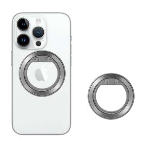 Holder Techsuit MagSafe Phone Ring Round Shape Aluminium Silver
