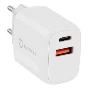 Φορτιστής Γραφείου Tactical Wall Quick Charger 20W Dual Ports 1xUSB, 1xType-C White