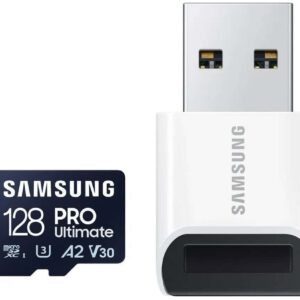 Samsung Pro Ultimate microSD 128GB Class 10 U3 V30 A2 with USB Adapter