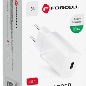 Φορτιστής Κινητού Forcell USB-C 25W Quick Charge 4.0 White