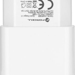 Φορτιστής Κινητού Forcell Travel Charger USB-A Quick Charge 3.0 White