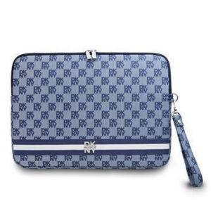 Θήκη Laptop DKNY PU Leather Checkered Pattern and Stripe Laptop Sleeve 13/14" Blue