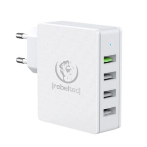 Φορτιστής κινητού Rebeltec Wall Charger H410 Turbo QC3.0 4 Ports White