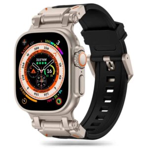 Λουράκι Techsuit Watchband (W064) for Apple Watch 1/2/3/4/5/6/7/8/9/10/11/SE/SE 2/SE 3/Ultra/Ultra 2/Ultra 3 (42/44/45/46/49mm) Titanium Silver Black