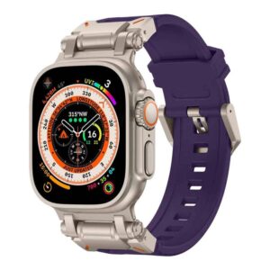 Λουράκι Techsuit Watchband (W064) for Apple Watch 1/2/3/4/5/6/7/8/9/10/11/SE/SE 2/SE 3/Ultra/Ultra 2/Ultra 3 (42/44/45/46/49mm) Titanium Silver Purple