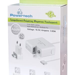 Φορτιστής Notebook PowerTech Apple 16.5V/3.65A MagSafe